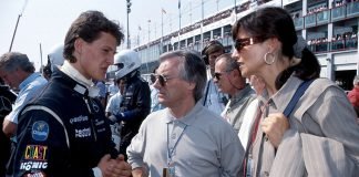 Bernie Ecclestone con Michael Schumacher e la ex-moglie Slavica Radic nel 1991